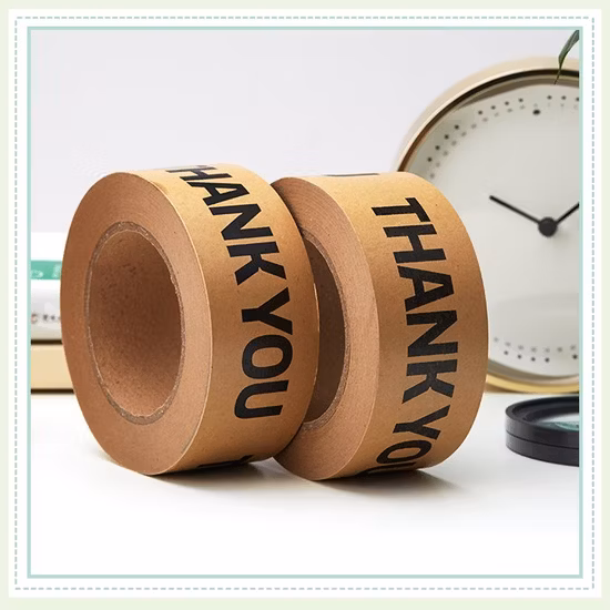 Jiaxing High Strength Hot Melt Adhesive Brown Professional Logo Pilfer Proof Printed Kraft Paper Tape