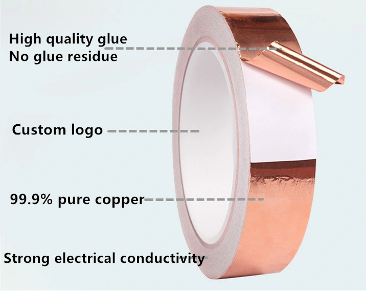 Single Conductive Copper Foil Tape for Guitar and EMI Shielding