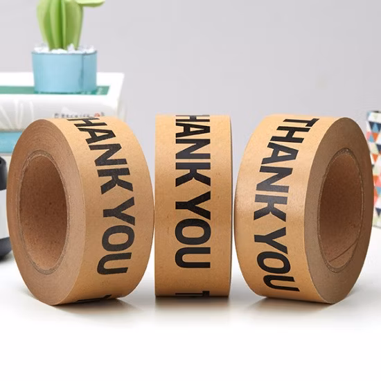 가흥 고강도 핫멜트 접착성 브라운 전문 로고 좀도둑 증거 인쇄 크래프트 종이 테이프