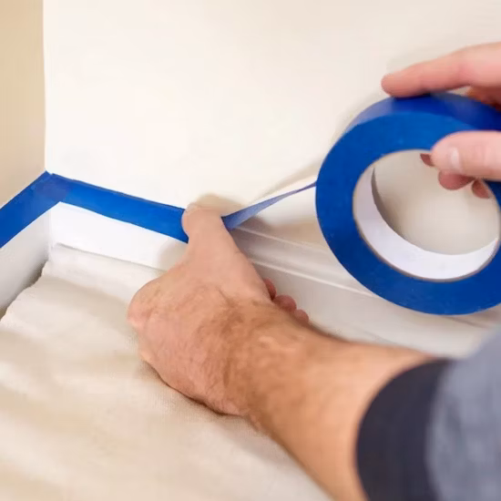 UV 저항 14 일 잔류물 접착제 크레이프지 화가의 파란색 화가 자동차 그림용 마스킹 테이프 없음